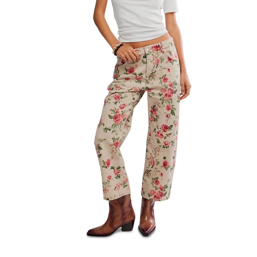 We The Free Deep Trance Printed Crop Jeans in Wallpaper Floral Sz 28 NWT $128R - Picture 2 of 8